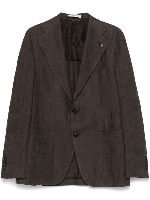 Monogram-jacquard blazer - Brown