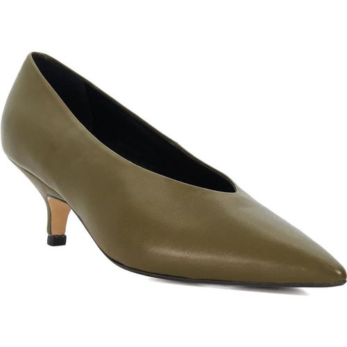 Dune London Womens Ladies Audio - Leather Kitten Heel Court Shoes - Green