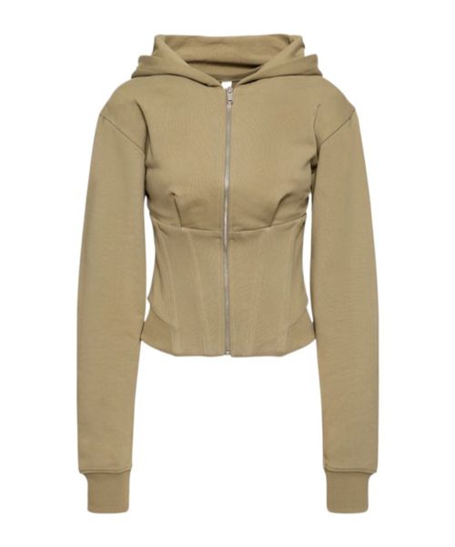 Cotton jersey corset hoodie