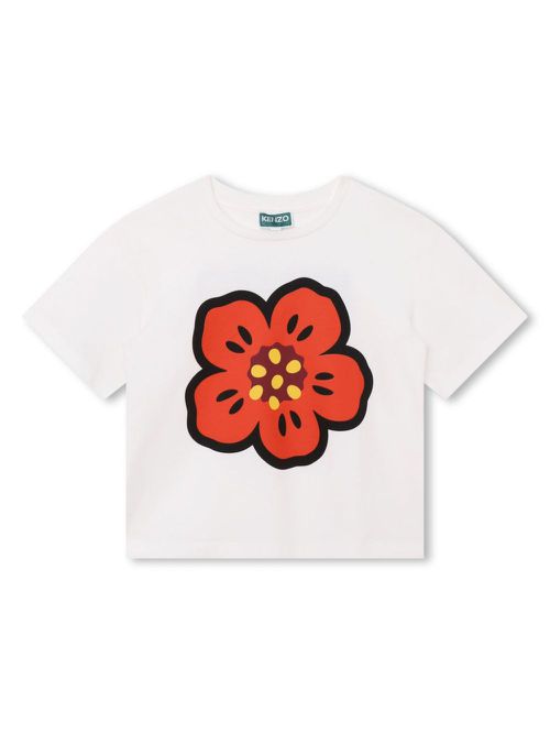 Boke Flower-motif T-shirt - Neutrals