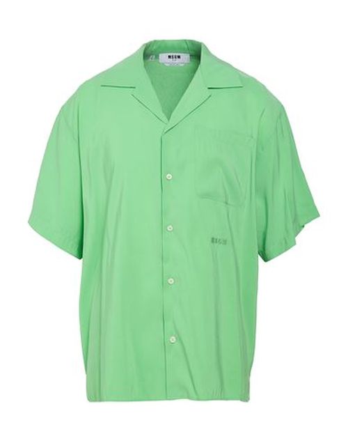 Man Shirt Light green Size 15 Viscose, Polyester