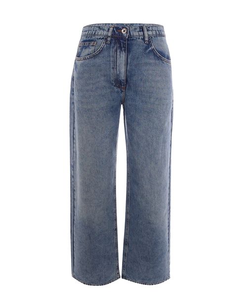Warm Blue Wash Cotton-Lyocell Jeans — Blue
