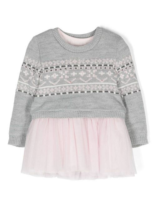Intarsia-knit jumper and dress set - Pink