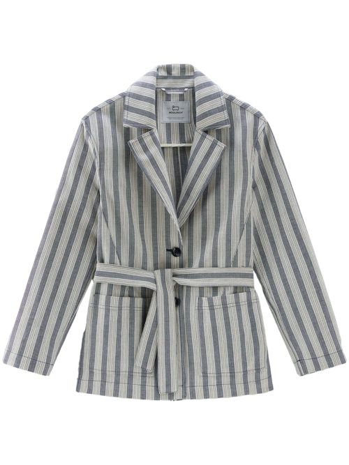 Striped belted shirt - Blue