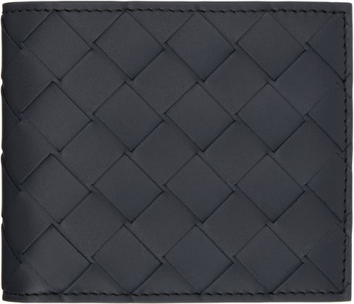 Bottega Veneta Gray Intrecciato Bi-Fold Wallet