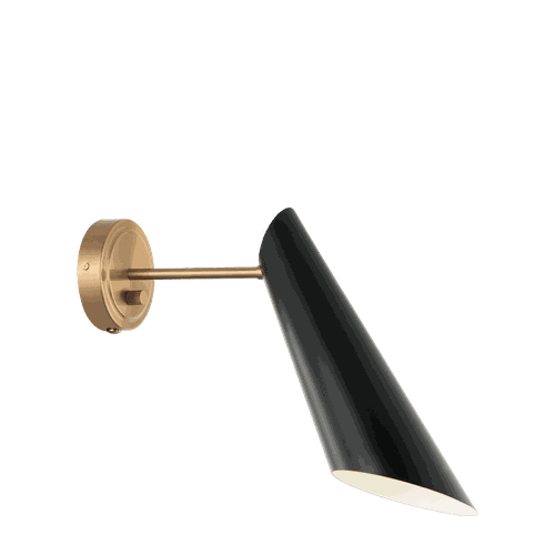Aged Gold Brass Black One Light Wall Sconce from the Butera Collection