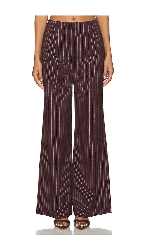SIMONMILLER Bloo Pinstripe Pant in Burgundy. - 6 also