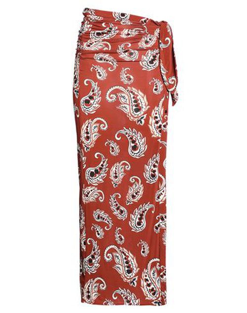 Woman Maxi skirt Brown Size 4 Viscose, Elastane