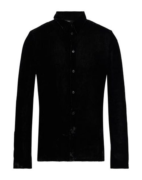 Man Shirt Black Size 38 Rayon, Polyester