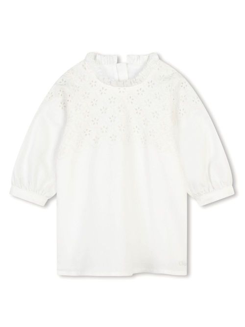 Broderie anglaise organic cotton dress - White