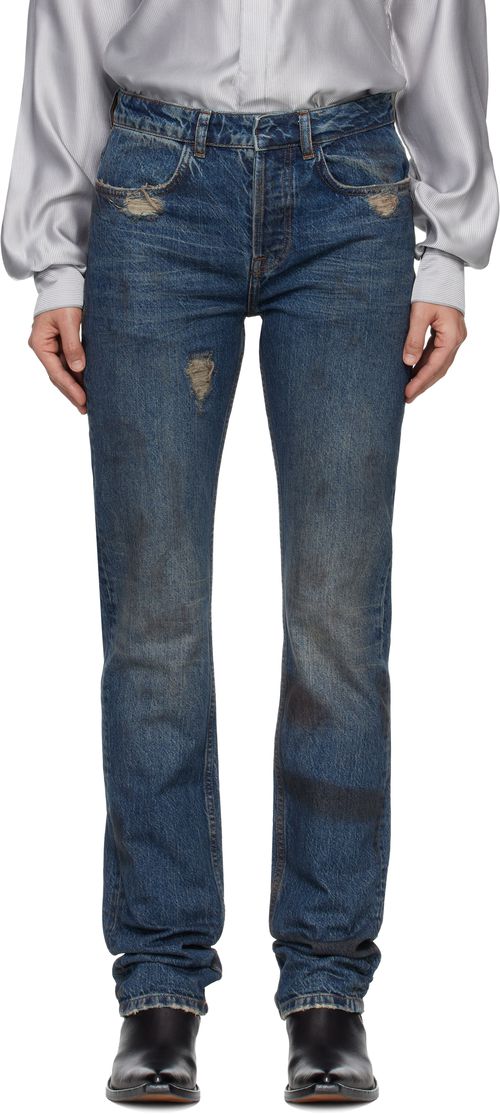 Blue Washed Denim Jeans