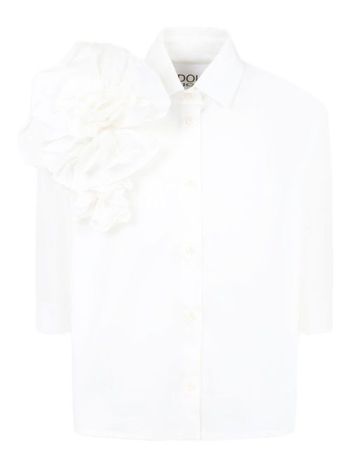Floral-appliqué shirt - White