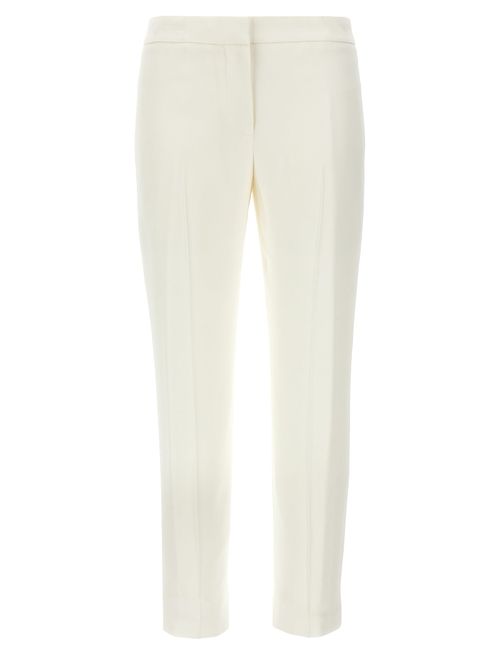 Crepe with Ironed Crease Trousers — White