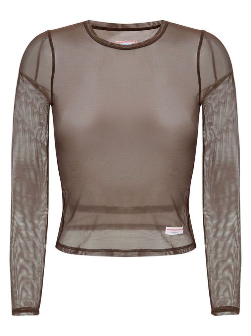 Long sleeve lingerie top - Brown