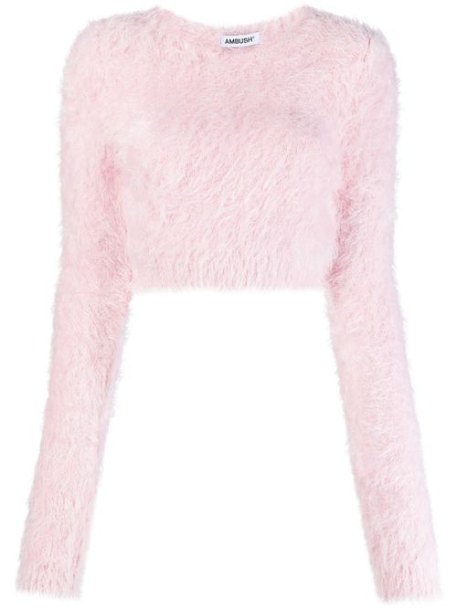 Knitted cropped sweater - Pink