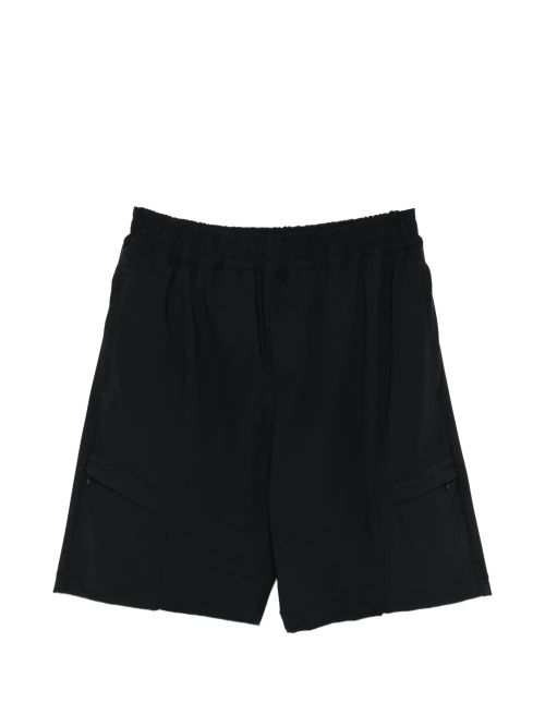 Elastic-Waistband Shorts — Black