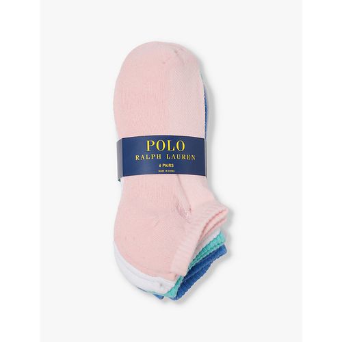 Womens Pastel Cushioned-sole Ankle-length Pack of Six Knitted Socks 