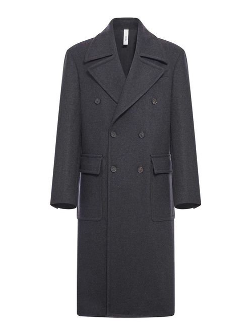 Double-Breasted Herringbone Coat