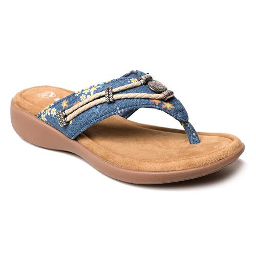 Minnetonka Women's Silverthorne 360 Sandal/Flip Flops - Made with Genuine Leather