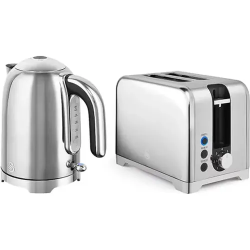 Swan Solace Stainless Steel Kettle & 2 Slot Toaster Set