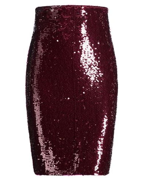 Woman Mini skirt Burgundy Size 10 Polyester, Elastane