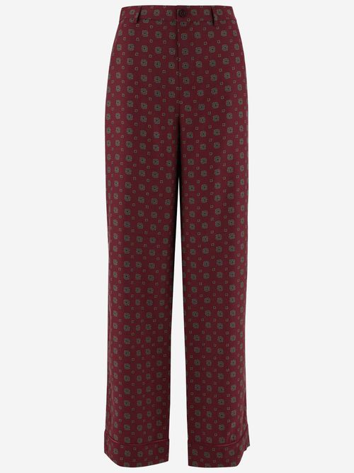 Silk Pants With Graphic Pattern