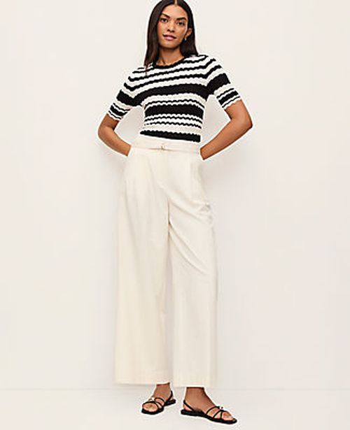 Ann Taylor The Belted Wide-Leg Ankle Pant