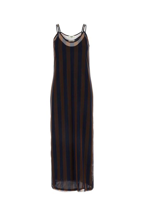 Printed Stretch Tulle Dress