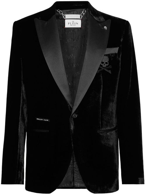 Lord single-breasted velvet blazer - Black
