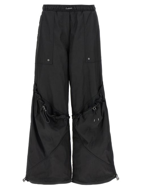 Drawstring Detail Cargo Pants — Black
