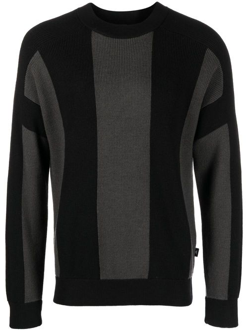 Chunky-knit striped jumper - Black