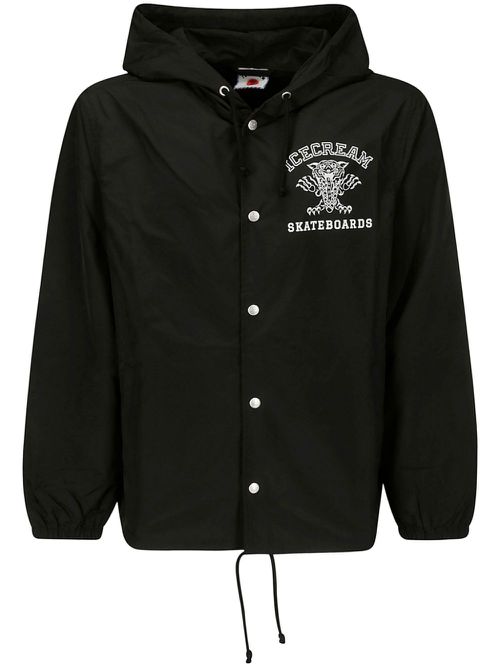 Logo-print drawstring hoodie - Black
