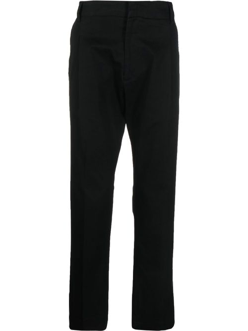 Concealed-front fastening trousers - Black