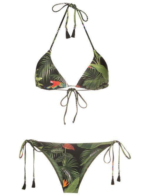 Maya tassel-embelishment bikini - Green