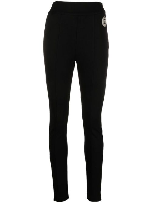 Logo-patch side-zipped leggings - Black
