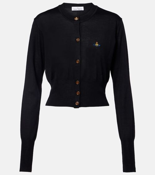 Bea cropped wool and silk cardigan