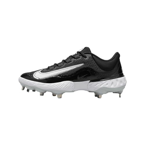 Nike Alpha Huarache Elite 4 Low FD2745-100 White-Wolf Grey-Black Men's Metal Baseball Cleats