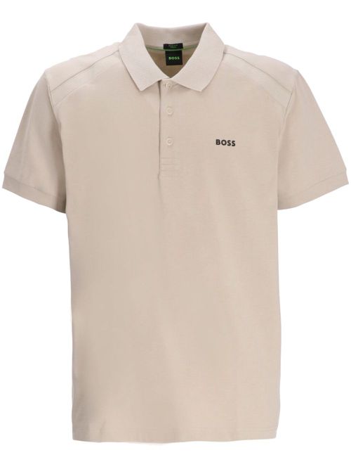 Logo-print cotton polo shirt - Neutrals