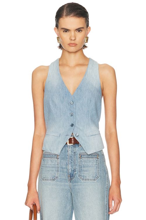 Ralph Lauren Collection Clarissa Vest in Cirrus Indigo - Blue. 6 also in