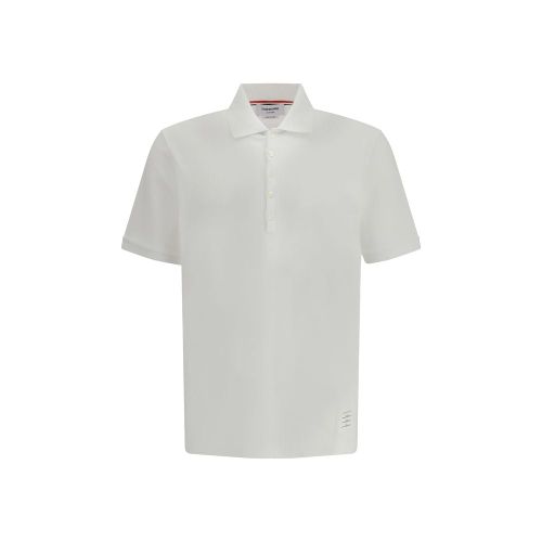 Cotton with Signature Stripes Polo Shirt — White