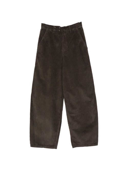 Velvet Barrel Trousers — Charcoal