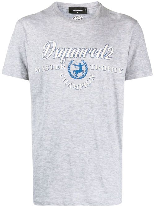 Logo-print cotton-blend T-shirt - Grey