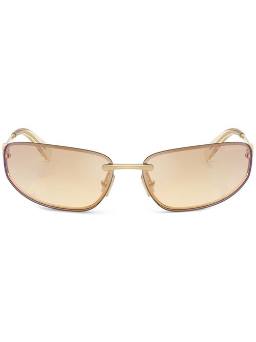 Wraparound-frame sunglasses - Gold