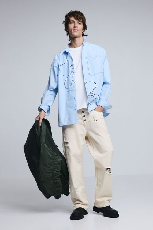 Double Waist Ripped Trouser