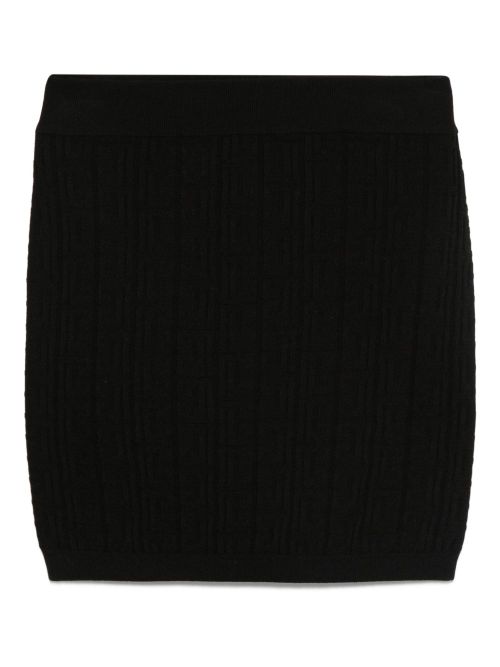 Ribbed-knit skirt - Black