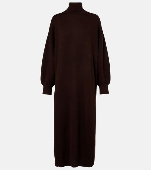 Turtleneck wool and cashmere sweater dress