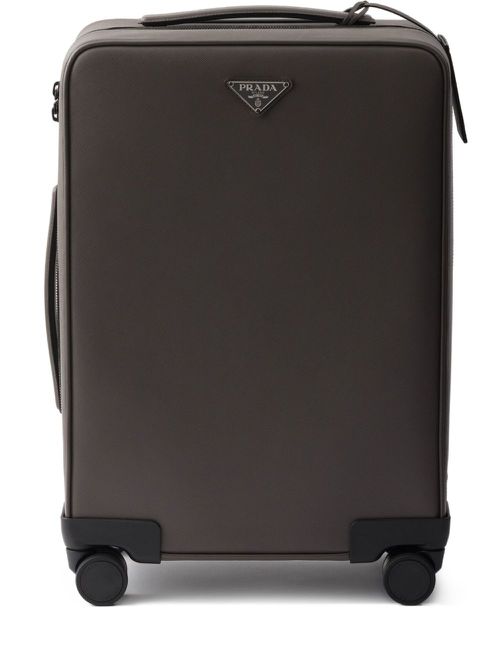 Saffiano leather cabin suitcase - Grey