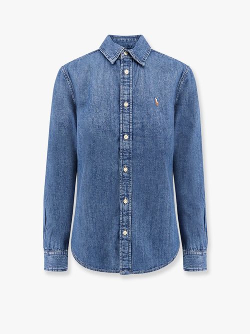 Denim Button-Down Shirt — Blue