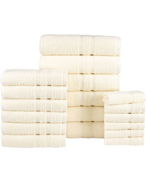 18pc Zero Twist Egyptian Cotton Towel Set