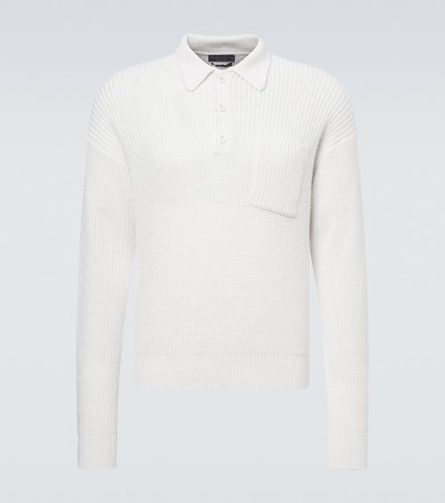 Silk and linen polo sweater